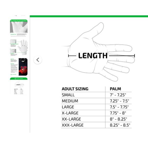 Mens Small Cutters Rev Pro 5.0 Solid White Receiver WR Gloves - Picture 4 of 4